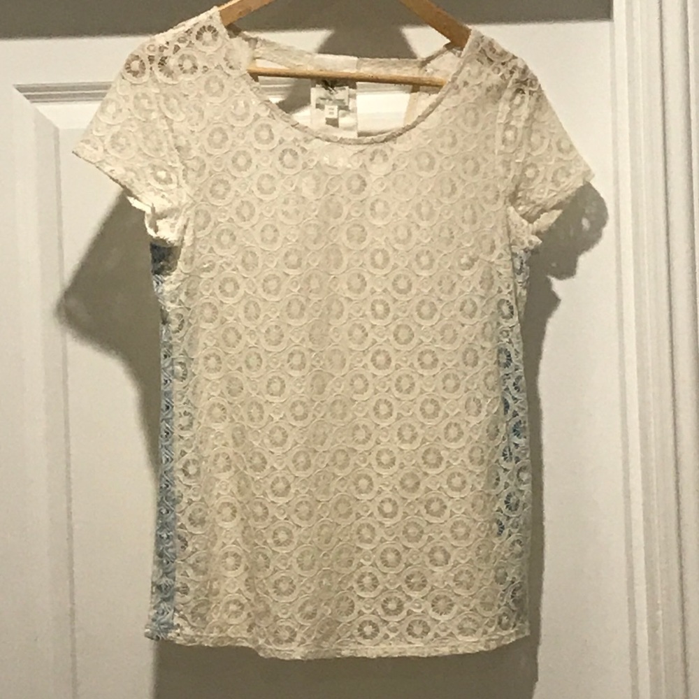 Anthropologie white lace blouse